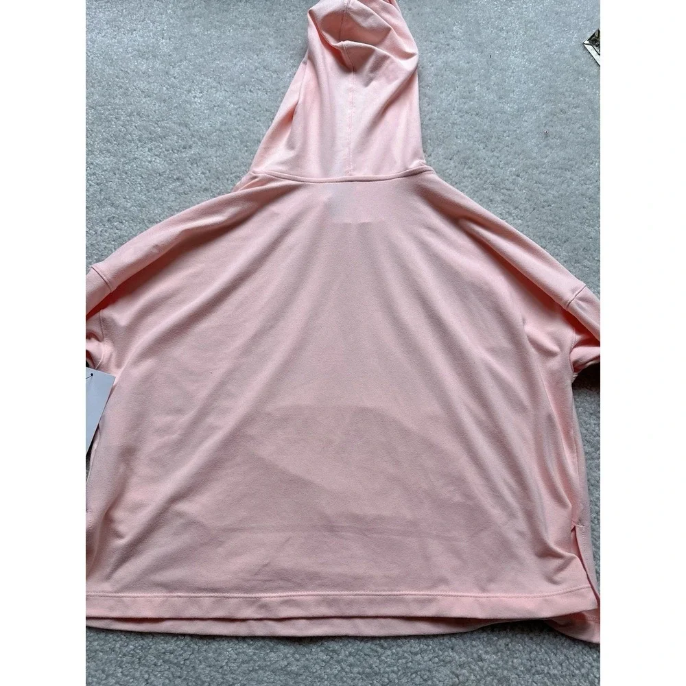 NWT Nike Yoga Hoodie Womens Jersey Cropped Long Sleeve Washed Coral Pink SIZE S
